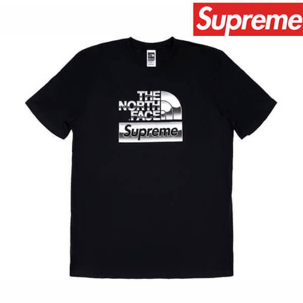 シュプリーム ノースフェイス Supreme 偽物 tシャツ The North Face Metallic Logo S/S Top